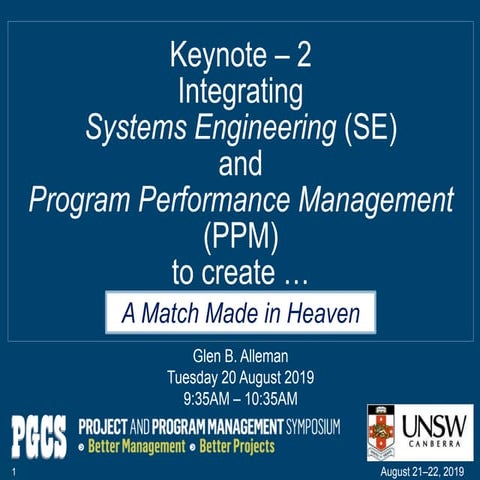 Keynote 2 - SE and PPM a Match Made in Heaven