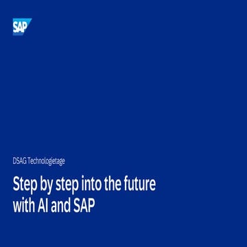 Step by step into the future with AI and SAP | PDF