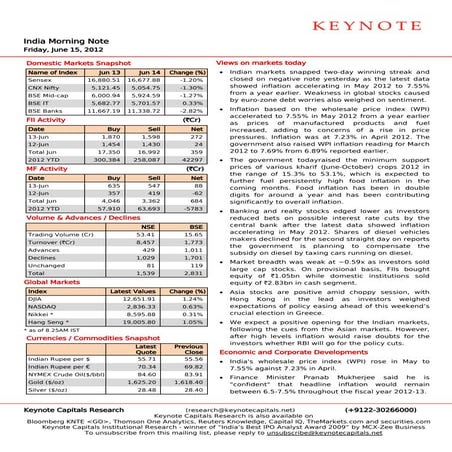 Keynote capitals india morning note jun 15-'12