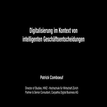 Digitalization & Intelligent Business Decisions