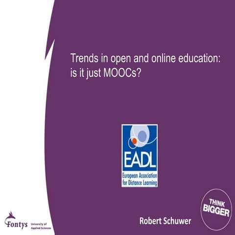 Trends in open and online education