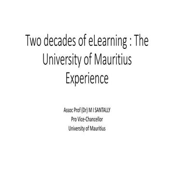 Two decades of eLearning at the University of Mauritius