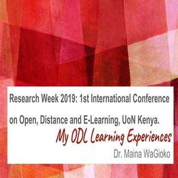 My ODeL Learning Experiences