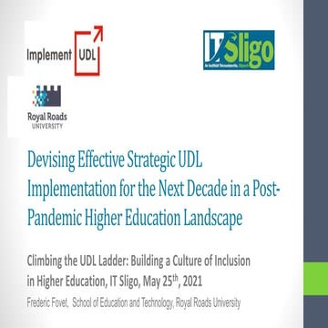Keynote Presentation at the IT Sligo UDL Conference Frederic Fovet may 26