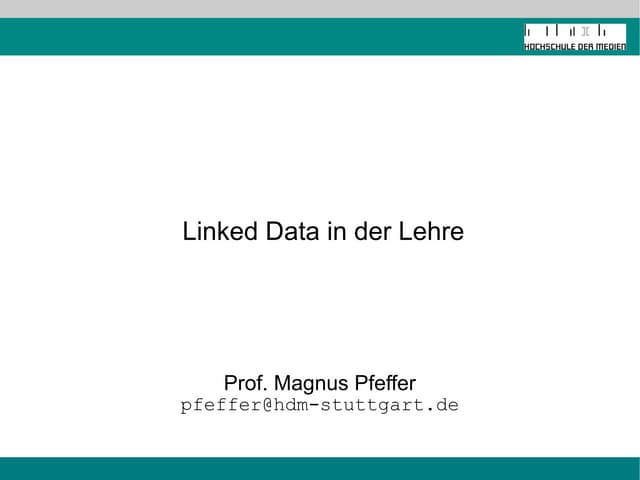 Linked Data in der Lehre