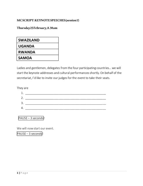 Parade mc script day 2 session 2