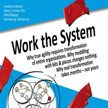 Work the System – keynote by Niels Pflaeging at Comeleon 2021 (Zagreb/HR)