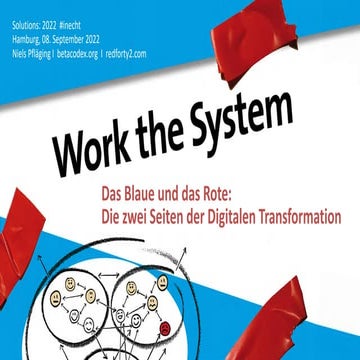Work the System - Keynote von Niels Pfläging bei der Solutions: 2022 (Hamburg/D)