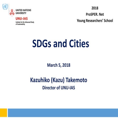 Keynote presentation on SDGs and Cities