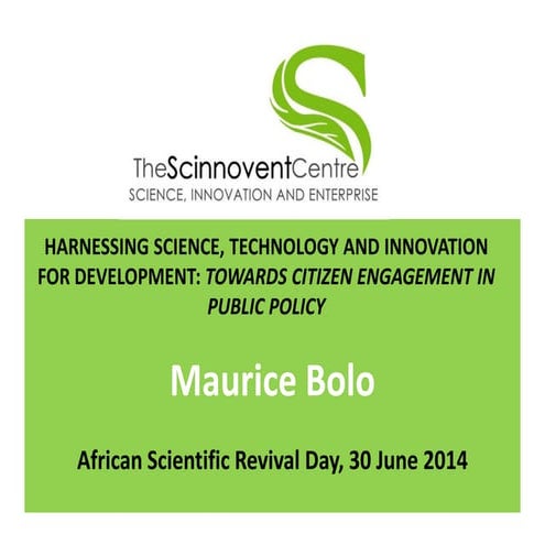 Keynote presentation scientific revival day, 2014 maurice_bolo [compatibility...