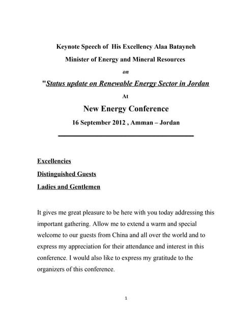 New Energy Conference-H.E Alaa Bata...