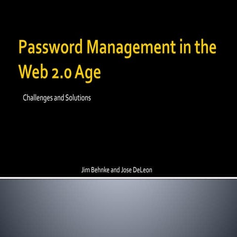 Fordham Tech. Innovators - Password Management Presentation
