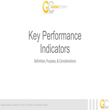 Key Performance Indicators