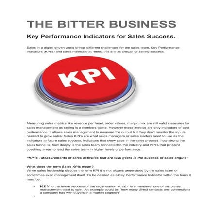 Key performance indicators for sales