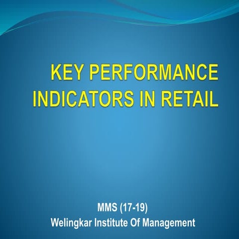 Key performance indicators in retail | PPTX