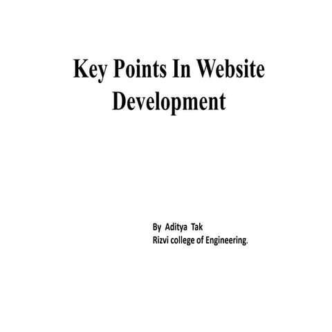Key points in website development