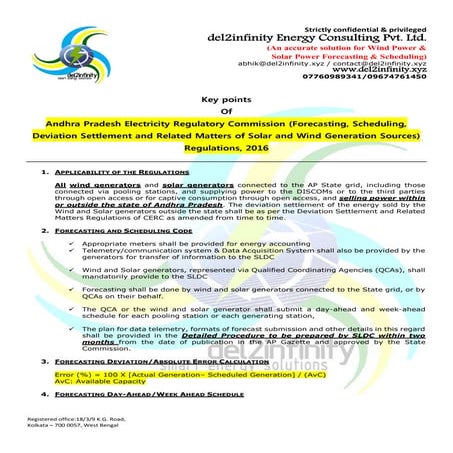 Andhra Pradesh Electricity Regulatory Commission (Forecasting, Scheduling, De...