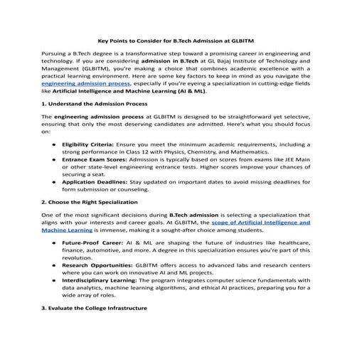 Key Points to Consider for B.Tech Admission at GLBITM.pdf