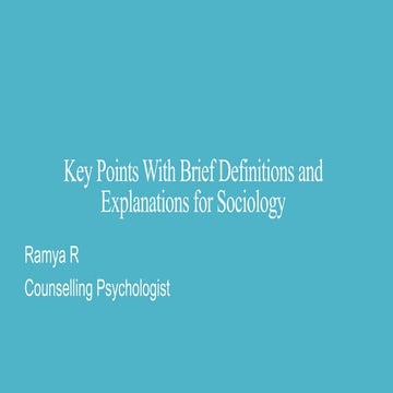 Key Points With Brief Definitions and Explanations