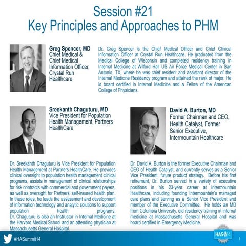 Key Principles and Approaches to Populaiton Health mManagement - HAS Session 21