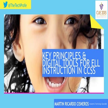 Key Principles & Digital Tools for ELL Instruction in CCSS Fall CUE2015