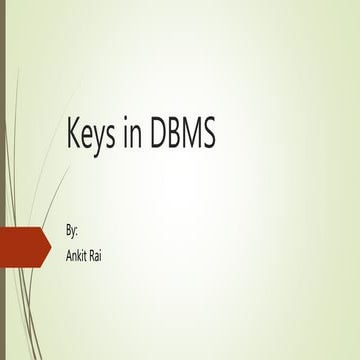 Keys in Database Management System