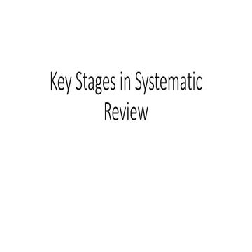 Key stages of systematic review | PPT