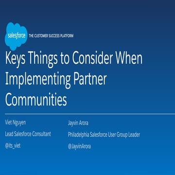 Key Things to Consider When Implementing Partner Communities - Viet Nguyen & ...