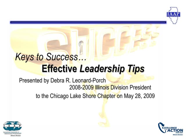Keys To Success Effective  Leadership