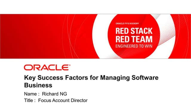 Key success factors for managing software business