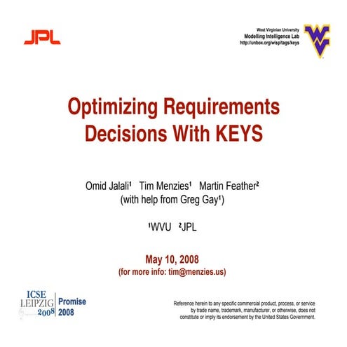 Optimizing Requirements Decisions with KEYS