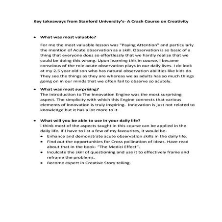 Key takeaways from stanford university