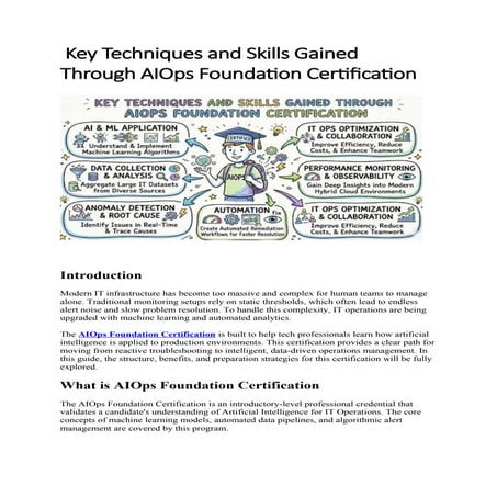 Key Techniques and Skills Gained Through AIOps Foundation Certification ...