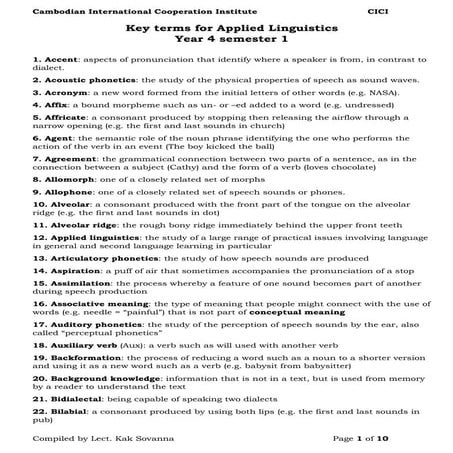 Keyterm al year 4 semester 1