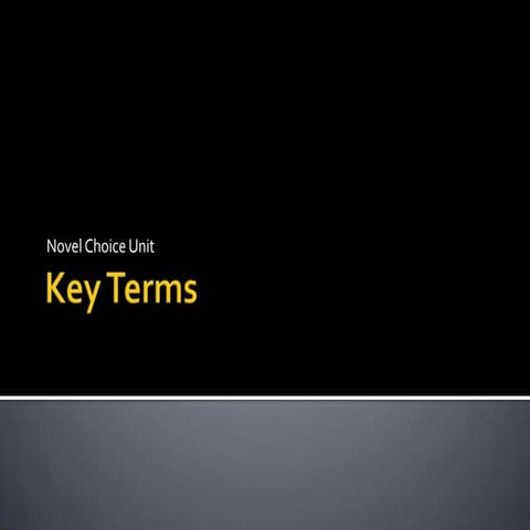 Key terms novel unit