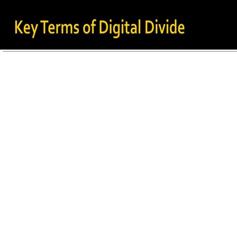 Key terms of digital divide