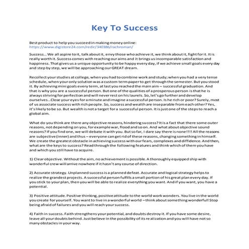 7 keys to success | PPT