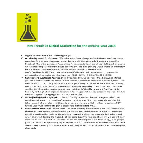 Key trends in digital marketing 2014 