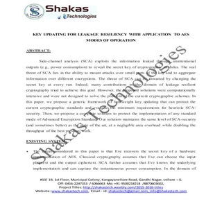 Key updating for leakage resiliency...