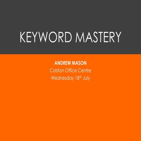 Keyword Mastery: Keyword Research for Beginners