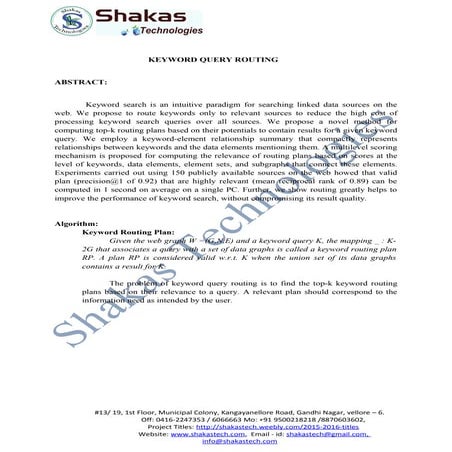 Keyword query routing