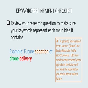 Keyword refinement training