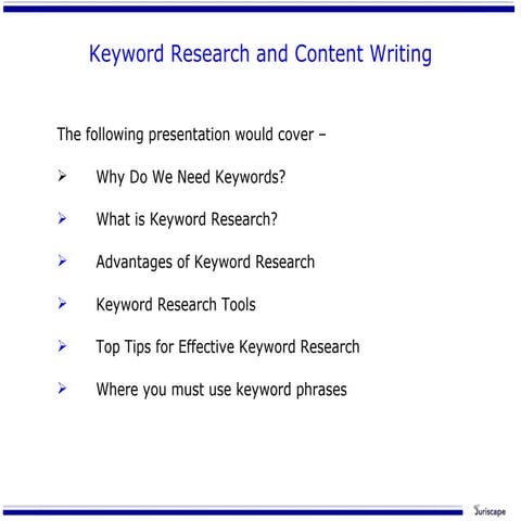 Keyword Research Process