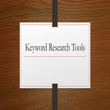 Keyword research tools