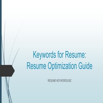 Keywords for Resume: Resume Optimization Guide
