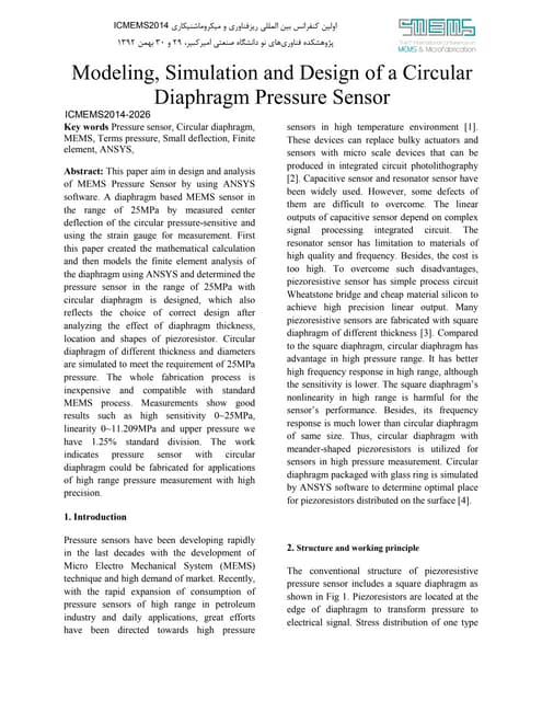 Performance and Characteristics of Flexible Capacitive Pressure Sensors ...