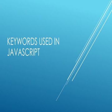 Keywords used in javascript | PPT