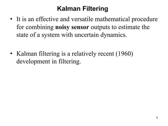 Kalman filter for object tracking | PPTX