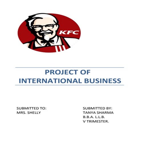 Kfc project of intrntnl business