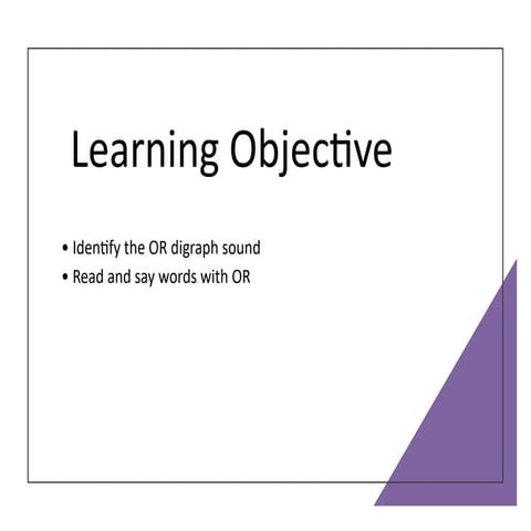 Mastering the OR Digraph Sound with Engaging Activities and Qatar ...